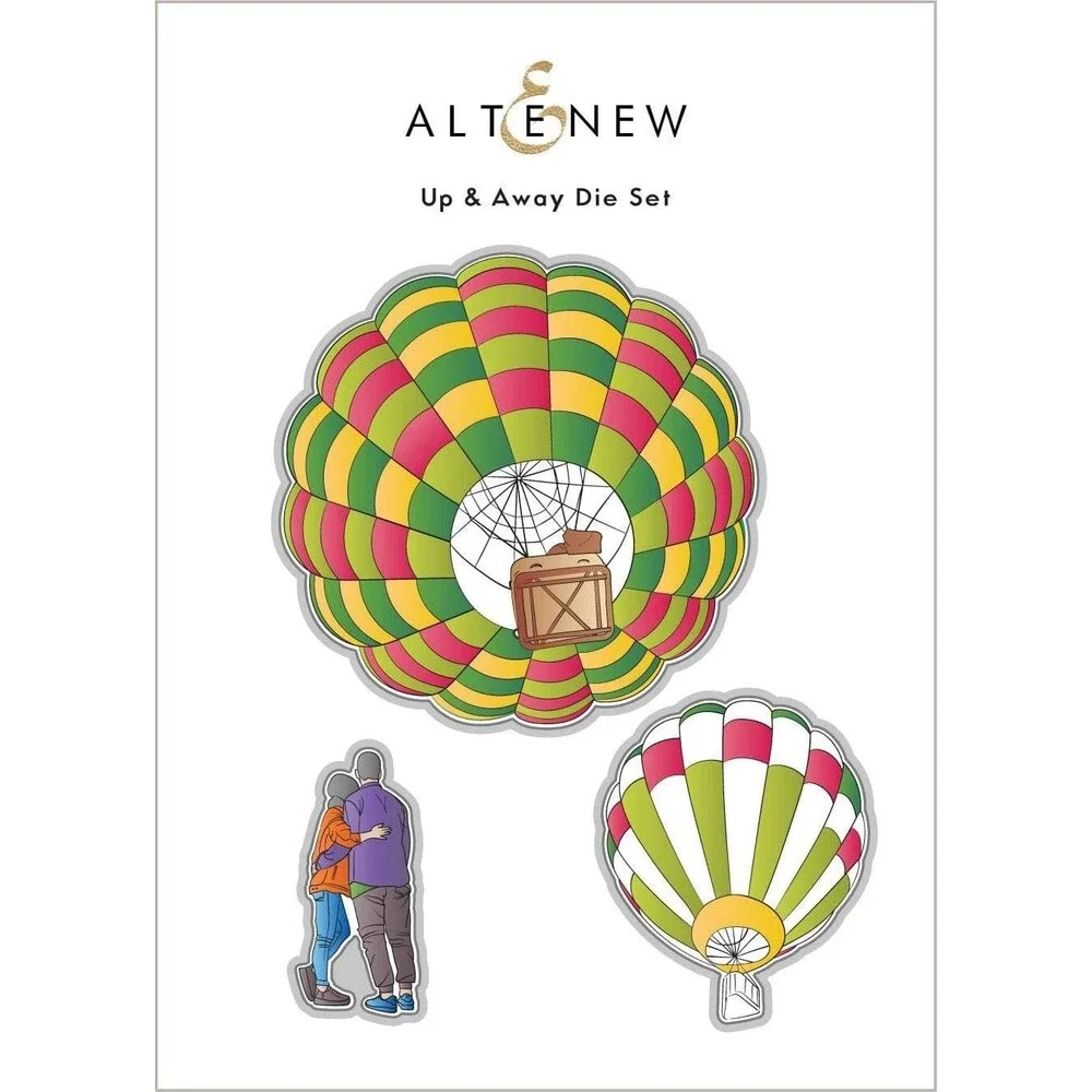 Altenew Up & Away Stamp and die set Couple hot air balloon soar come fly with me